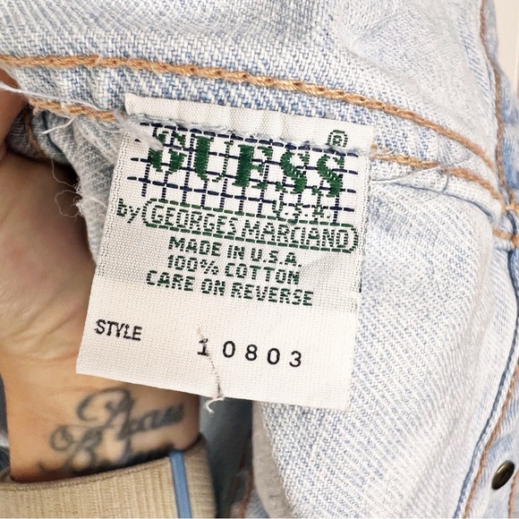 GUESS USA CLASSIC STYLE by George Marciano Green Label Light Wash Jean Jacket XL - Picture 6 of 14